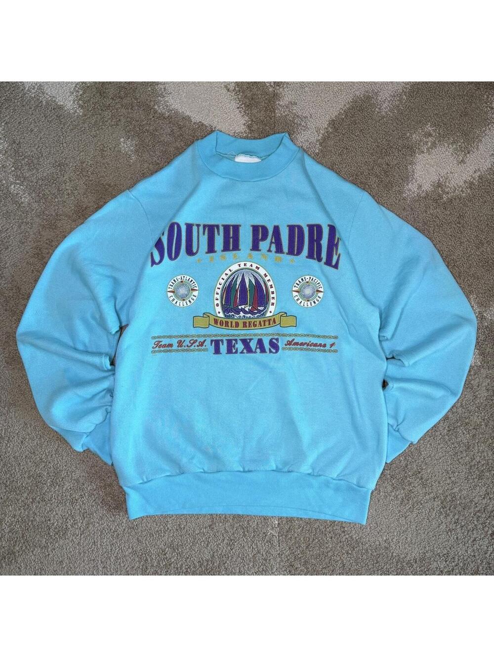 South Padre Island Texas World Regatta Crewneck Sweatshirt with sailboat graphic